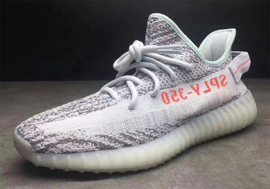 adidas Yeezy Boost 350 v2 Blue Tint detail look 1