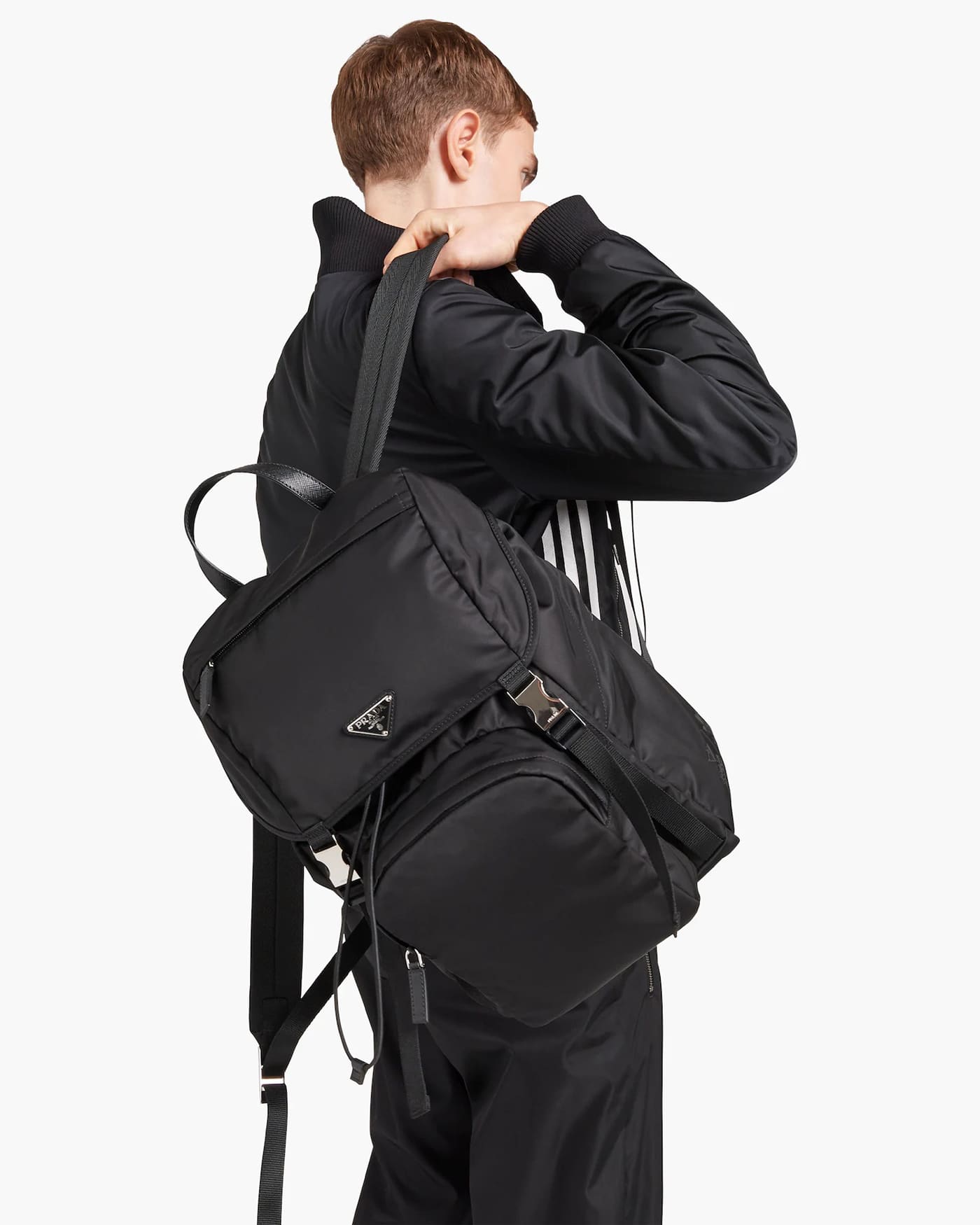 <strong>아디다스 x 프라다 리나일론 후드 백팩(adidas for Prada Re-Nylon Hooded Backpack)